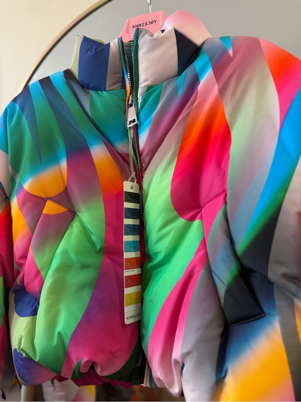 NWT Khrisjoy Joy Cropped Puffer Multi~Color Jacket ~ Size 1/M $1,570 MSRP - Picture 5 of 15